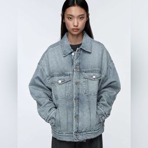 Zara Quilted Denim Jacket